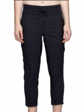 Black Drawstring ankle Casual Pants. Black small.